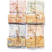 100pcs/pack Material Flower Post Office Series Light Retro Handbook Watercolour Flower Stickers Decorative Paper Message Notes