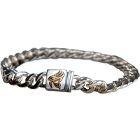 Original Gothic Design Jewelry High Quality 925 Sterling Silver Men's Cuban Chain Bracelet Nordic Viking Daemon Totem Bangle
