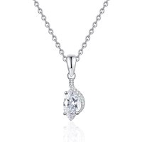 New Arrival Unique 925 Sterling Silver 1-Carat Marquise Cut Angel Eye Moissanite Necklace for Women Unique Design