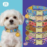 MIDEPET Luxury Quick Release Dog Collar with Alloy & Nylon Cartoon Style Ribbons Decoration-New Year & Valentine's Gift
