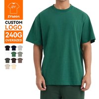 ZYtshirt Wholesale Custom 240GSM Heavyweight Cotton Oversized T-Shirt with Logo Printing for Streetwear