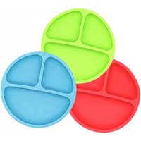 BPA free kids silicone unicorn party baby placemat toddler divided suction plates set