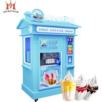 Factory Direct Sale 24 Hours Self Service Touch Screen Commercial Fully Automatic Smart Soft Ice Cream Vending Machine