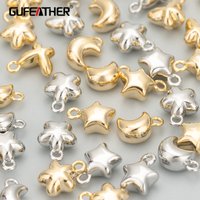 GUFEATHER MC74 10pcs/lot Jewelry Accessories 18k Gold Rhodium Plated Nickel Freecopper Star Moon Shape Charms DIY Pendants