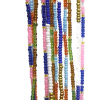 Custom Color Available Bulk of 50 Inches Handmade Crystal rainbow Tie on Cotton Thread Waist Beads for Women Belly Chain