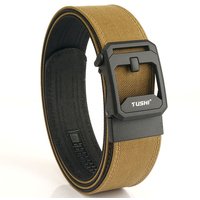 TUSHI New EDC Reinforced Metal Leather Heavy Duty Automatic Buckle Men's Tactical Waist Belt Nylon KNitted Wholesale Factory