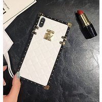 Jary leather square phone case for iphone 7plus 8plus fashion luxury square phone back cover with strap for iphone xr xs max