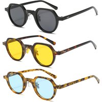 Wholesale Vintage Retro UV400 Sunglasses Customized Classic round Frame Shades for Women Unisex Black PC Material