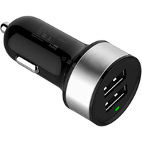 Dual Port USB 12V 24V Aluminum Car Charger Adaptive Fast Charging