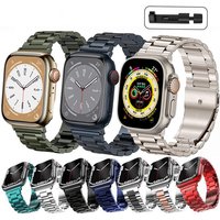 Luxury Metal Watch Straps 49mm 45mm 41mm 44mm 40mm for iwatch series 8 Ultra 49mm Stainless Steel Strap For Apple Watch Band