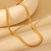 Hip Hop Style 18K Gold Plated Textured Non Fade Jewelry Stainless Steel Chunky Chain Necklace for Women