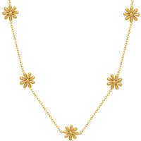 Joolim Jewelry 18K Gold Plated Daisy Sunflower Pendant Dainty Chain Necklace Stainless Steel Tarnish Free Jewelry Wholesale