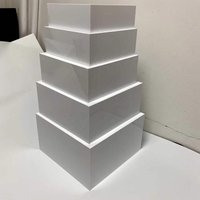 Wholesale Wedding 5 Sided Acrylic Box White Wedding Party Plinth Food Stand Acrylic Display Risers 5 Pieces Set