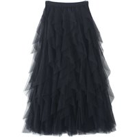 Wholesale Women Irregular Mesh Skirt Fashion Elastic High Waist Long Skirt for Women Maxi