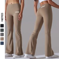 Custom Logo Plain High Waist Flare Legging for Women Fitness Workout Flare Yoga Pants