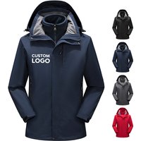 Wholesales 3-in-1 Liner Windproof Jacket Waterproof Breathable Plain Soft Shell Outdoor Jacket Hiking Jackets