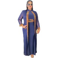 Luxurious African Women's Top with Rhinestone Decoration Unique Summer Winter Spring and Autumn Dress