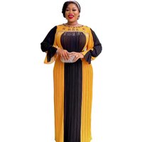 The New Listing Ladies African Dress Rhinestone Turkish Long Dress Chiffon Pressed Fabric Ethnic Plus Size Dress