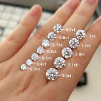 Starsgem Non Certified 0.5CT 1CT 1.5CT 2CT 3CT DEF VS Ring Stone White Diamond Round Cut Lab Grown Diamond