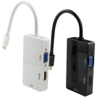 3 in 1 Mini DisplayPort Thunderbolt Adapter DP to HD MI VGA DVI 1080P Displayport Cable Converter for Macbook iMac Surface Pro