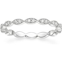 OAHLAN Trendy Rose Gold&Silver Plated Eternity Oval Milgrain Cubic Zircon Stacking Copper Ring Women Engagement Wedding