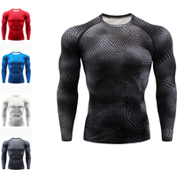 Custom Compression Mens Gym Fitness Athletic T Shirt Breathable Performance Gym Sport Shirt Muscle Fit Men Long Sleeve Shirt