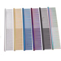 Colorful Stainless Steel Dog Cat Pet Grooming Comb Row Teeth Needle Hair Trimmer Home Use C6703