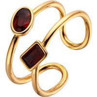 French Style 18K Gold Plated S925 Sterling Silver Jewelry Geometric Oval Square Topaz Gemstone Rings for Party Weddings