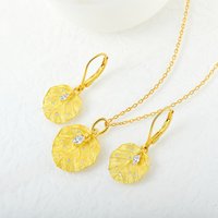 2023 China Wholesale OEM Classic Zirconia Handmade Leaves Earring Pendant 18K 925 Sterling Silver Designer Jewelry Gold Plated