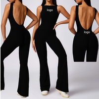 2025 Custom Logo Workout Bodysuit Women Sportswear Gym Rompers Activewear Wholesale One Piece Yoga Fitness Jumpsuit
