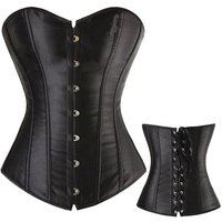 Sexy Corsets and Bustiers Women Satin Bustier Boned Overbust Brocade Corselet Steampunk Gothic Fajas Shaper Waist Corsets Top