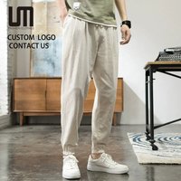 Liu Ming Clothing Manufacturers Custom 2025 Summer Korean Fashion New Solid Color Cotton Plus Size Men Trousers