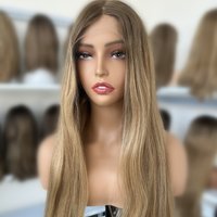 High Quality Lace Top Kosher Jewish Wig Highlights Color Cuticle Aligned No Shedding No Tangle HD Swiss Lace Top Jewish Wig