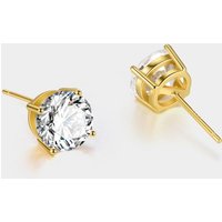 Classic 925 Sterling Silver 5A Cubic Zirconia Four Prong Claw Stud Earrings Gold Plated Set for Women Men Fine Jewelry Wholesale