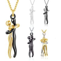 New Arrival Hug Lover's Gift Couple Necklaces Valentine's Day Pendants Ins Stainless Steel Couple Necklace