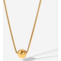 New Ball Pendant Box Chain Pull Necklace Stainless Steel Gold Plated Tarnish Free Necklace for Women