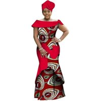 Traditional African V Neck Long Party Dress