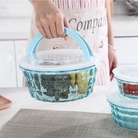 3PCS ROUND Plastic Fresh Keeping Crisper Refrigeration Food Storage Container PP storage BPA free
