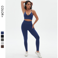 Custom Women's Yoga Sports Bras Leggings Shorts Workout Sets Solid Active Wear with Seamless Feature for Gym Fitness Sports