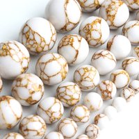 Wholesale 4/6/8/10/12MM round White Howlite Beads Golden Lace Stone for DIY Jewelry Bracelet Making