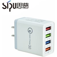 SIPU Colorful EU US 4 Port USB Chargers Fast Charging QC 3.0 Travel USB Wall Charger