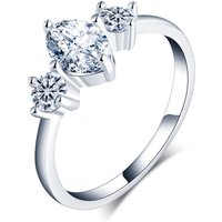 GRA Certified 1ct Brilliant Cut Moissanite Ladies Promise Ring 925 Sterling Silver Prong Setting Trendy Wedding Ring for Women