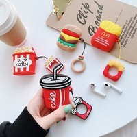 For AirPods Case 3D Cartoon Earphone Cover With Finger Ring Strap Protective Plastic Silicone Case For Airpods 1 2 Charging Case