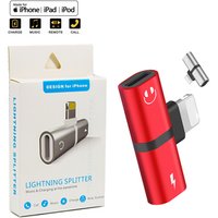 Mini 2 in 1 Double Port Splitter Audio Headphone Charge Lightning Adapter For iphone 7 8 X