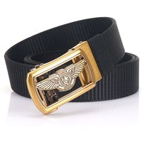 TUSHI Men's Luxury Business Fabric Belts Custom Wholesale Automatic Zinc Alloy Buckle Adjustable Nylon for Men