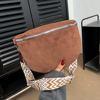 Small Crossbody Sling Bag for Women Trendy Suede Chest Belt Bum Bag Anti Theft Purse for Travel Bum Fanny Pack Waist Bag