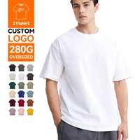 ZYtshirt Customized 280GSM 100% Pure Cotton Oversized Drop Shoulder T-Shirt with Custom Logo Printing for Casual Wear
