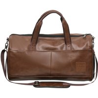 2025 New PU Leather Gym Bag with Dry Wet Compartment Shoe Storage Unisex Travel Duffel Bag for Sports Fitness