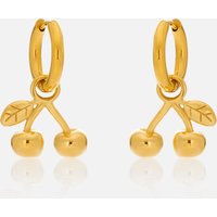 Dazan New Ins Trendy 18k Pvd Gold Plated Stainless Steel Vintage Cute Korean Cherry C Hoop Country Office Women Earrings