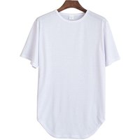 Curved Hem Polyester Long T Shirt
